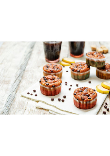 Muffins noisettes cacao banane
