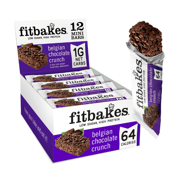 Boîte de barres de chocolat belge crunch 12x19g - Fitbakes
