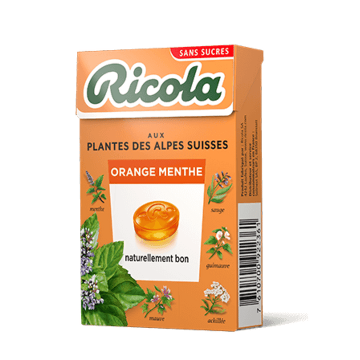 Bonbons sans sucres orange menthe 50g - Ricola