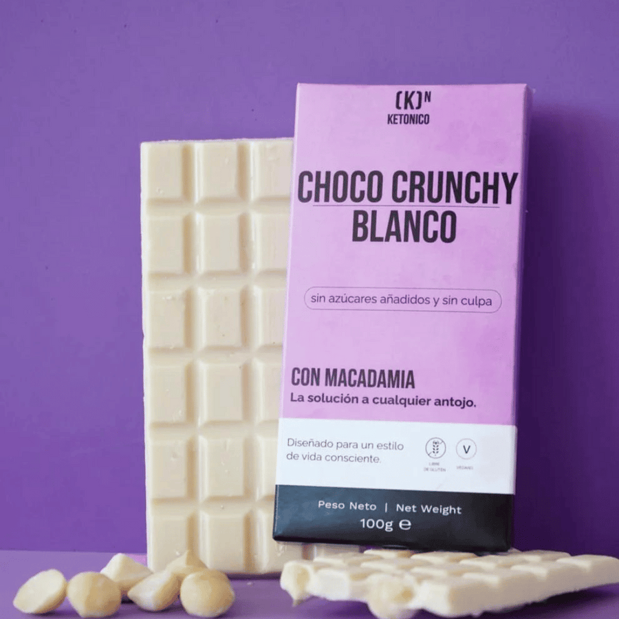 Chocolat blanc crunchy 100g - Ketonico
