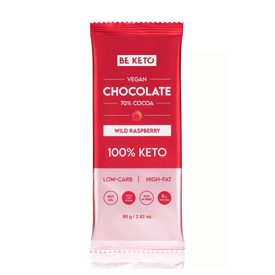 Chocolat keto à la framboise et l'huile MCT 80g - Be Keto