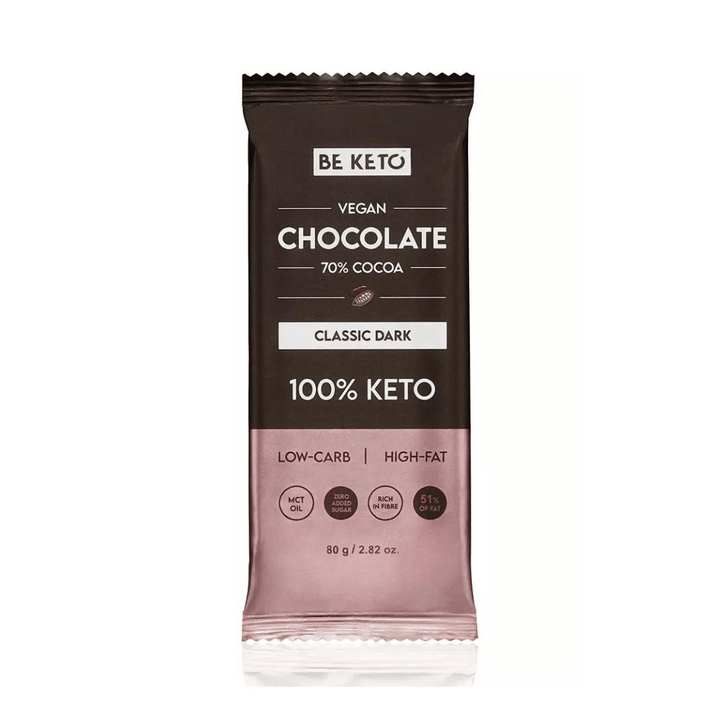 Chocolat noir keto à l'huile MCT 80g - Be Keto