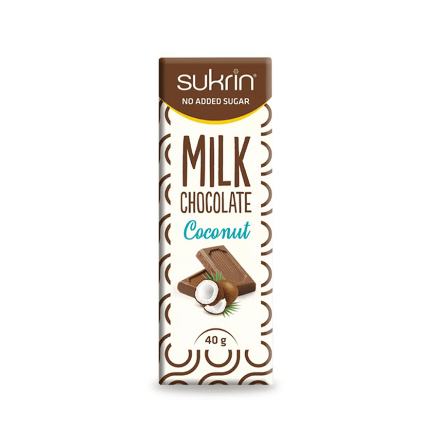 Chocolat au lait à la noix de coco 40g - Sukrin