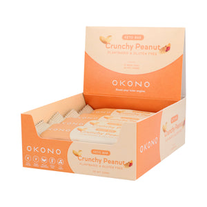 Boîte barres keto crunchy cacahuète 40g - Okono