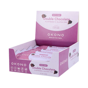 Boîte barres keto double chocolat 40g - Okono