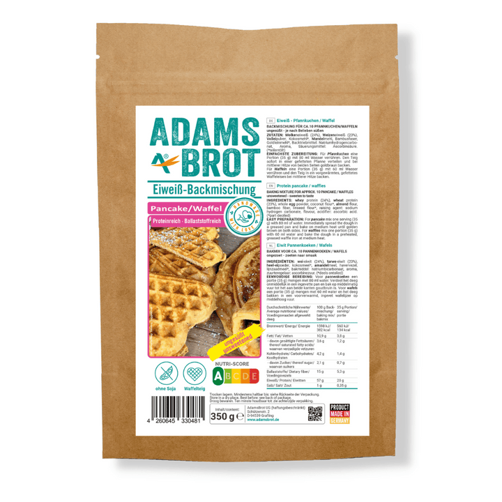 Préparation pour pancakes et gaufres protéinés 350g - Adams Brot