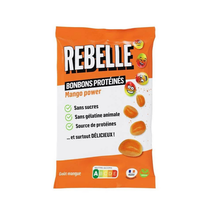 Sachet bonbons protéinés mangue 50g - Rebelle