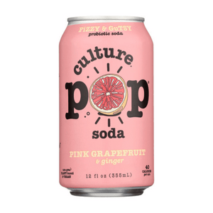 Soda probiotique pétillant pamplemousse rose 355ml - Culture Pop