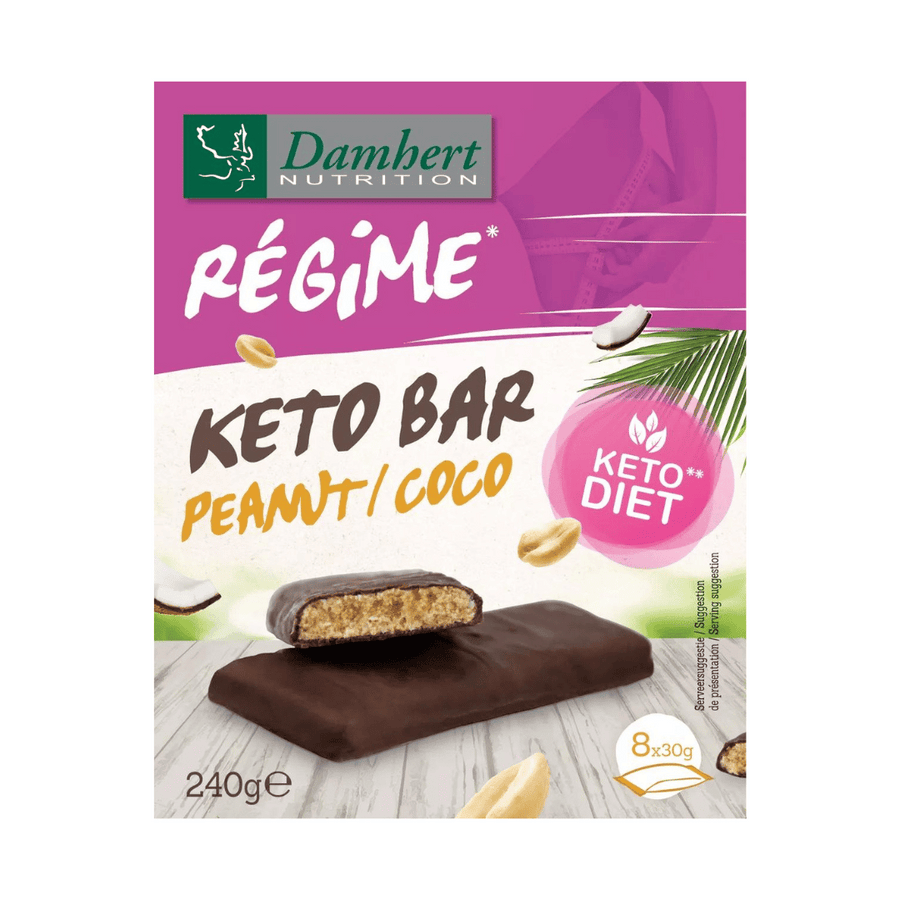 Barre keto cacahuète et noix de coco 240g - Damhert