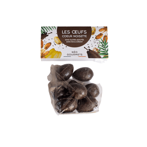 Œufs chocolat noir 70% cœur noisettes - Néogourmets