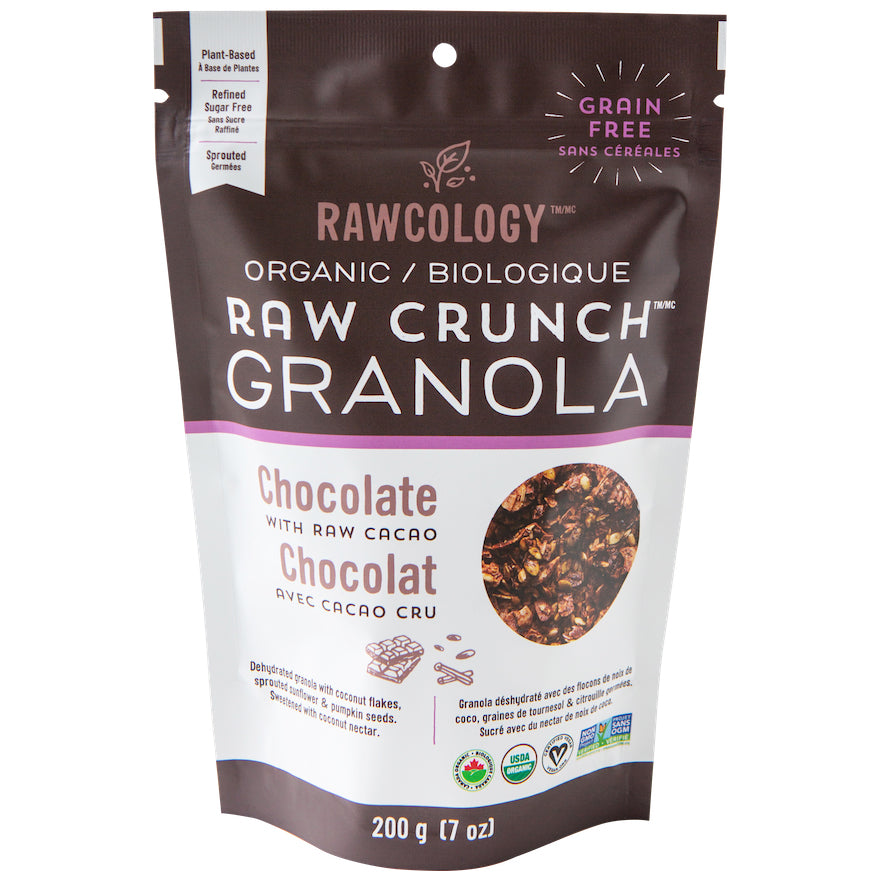 granola chocolat cacao cru rawcology
