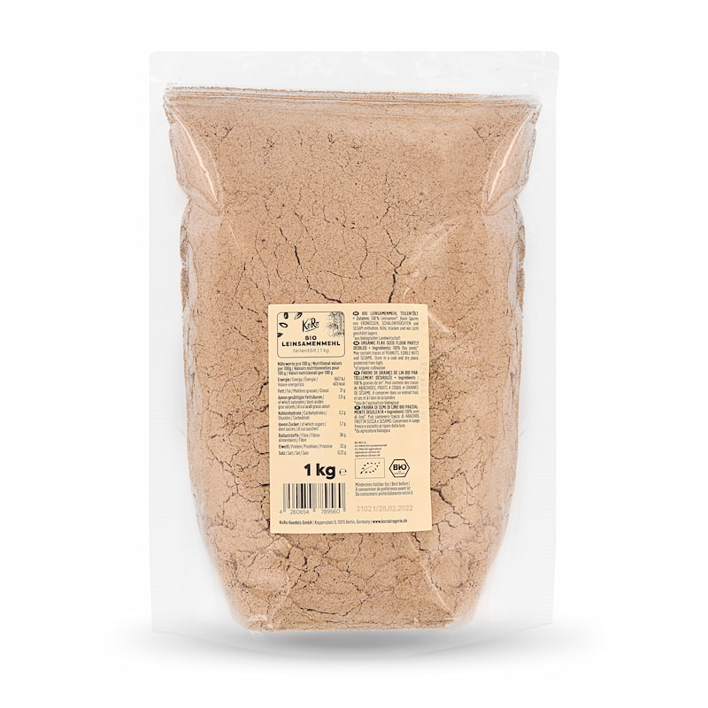 Farine de lin bio partiellement déshuilée 1kg - Koro – Allmyketo