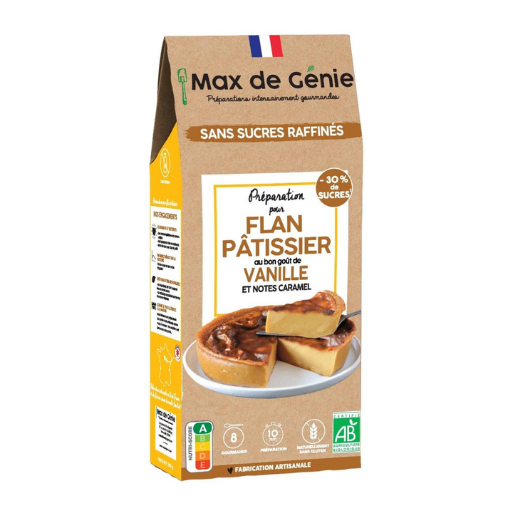 Préparation pour Flan Pâtissier Vanille et notes de Caramel 200g - Max de Génie