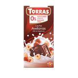 Chocolat au lait et noisettes sans sucre ajouté 75g - Torras