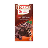 Chocolat noir aux éclats de cacao sans sucre ajouté 75g - Torras