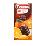 Dunkle Schokolade mit Orange ohne Zuckerzusatz 75g - Torras