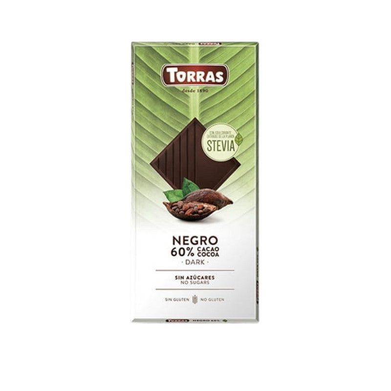 Tablette Chocolat Noir sans sucre ajouté avec Édulcorant et Stévia T